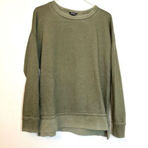 Buffalo David Bitton Long Sleeve Crew Neck Pullover Hombre Olive Green Sweatshir